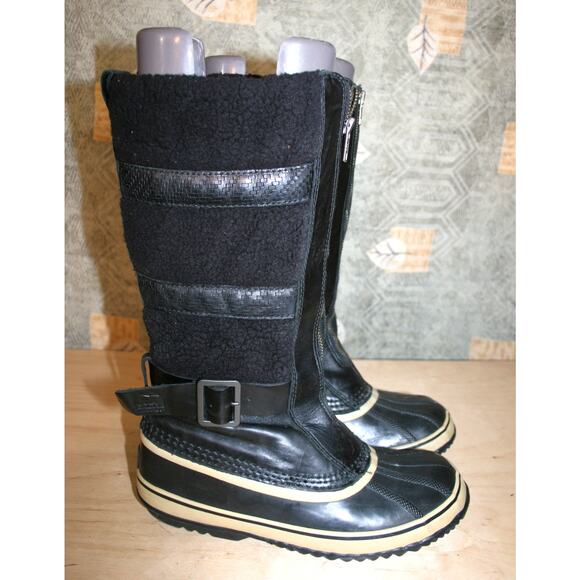 Sorel Shoes - Sorel Helen of Tundra Black Leather& Wool Winter Boots 9 / 41 1/3